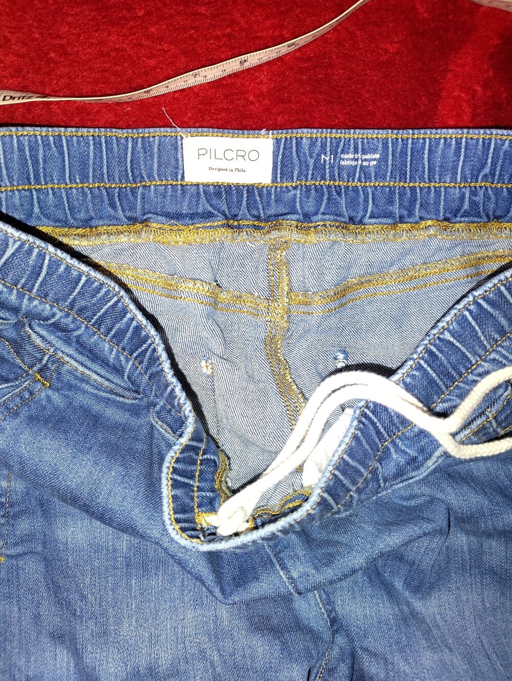 Pilcro Blue Drawstring Jeans - Wide Leg Sz M - Picture 3 of 6